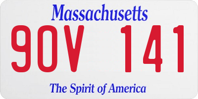 MA license plate 9OV141