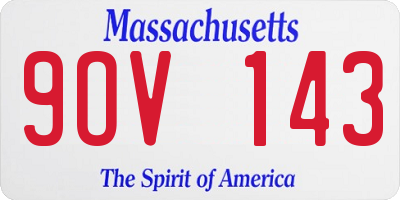 MA license plate 9OV143