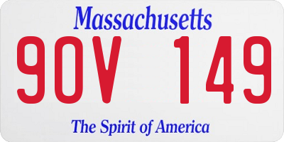 MA license plate 9OV149
