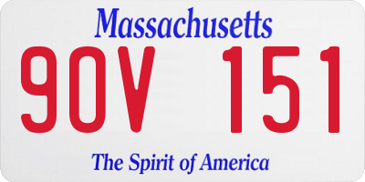 MA license plate 9OV151