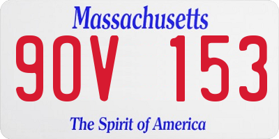 MA license plate 9OV153