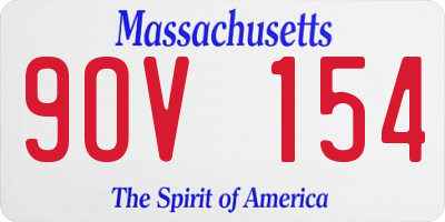 MA license plate 9OV154