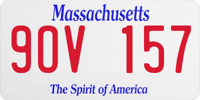 MA license plate 9OV157