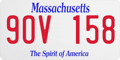 MA license plate 9OV158