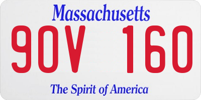MA license plate 9OV160