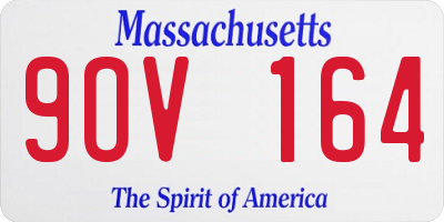 MA license plate 9OV164