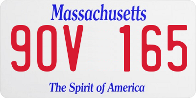 MA license plate 9OV165