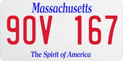 MA license plate 9OV167