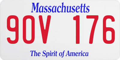 MA license plate 9OV176