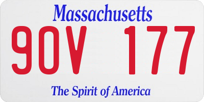 MA license plate 9OV177