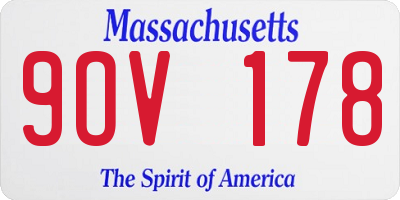 MA license plate 9OV178