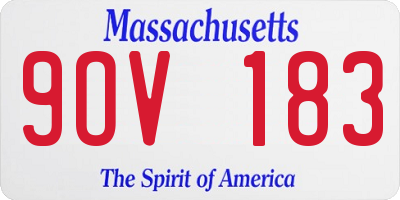 MA license plate 9OV183