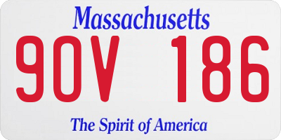 MA license plate 9OV186