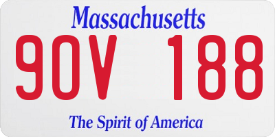 MA license plate 9OV188