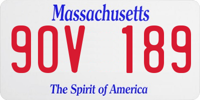 MA license plate 9OV189