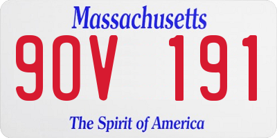 MA license plate 9OV191