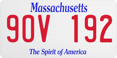 MA license plate 9OV192