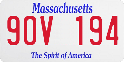MA license plate 9OV194