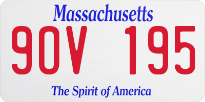 MA license plate 9OV195