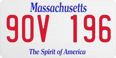 MA license plate 9OV196