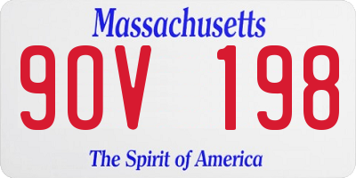 MA license plate 9OV198