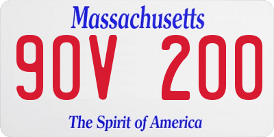 MA license plate 9OV200