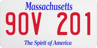 MA license plate 9OV201