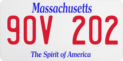 MA license plate 9OV202
