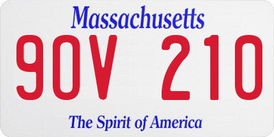 MA license plate 9OV210