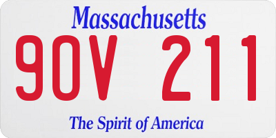 MA license plate 9OV211