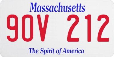 MA license plate 9OV212