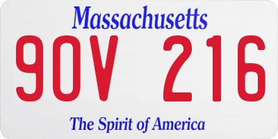 MA license plate 9OV216
