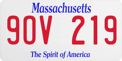 MA license plate 9OV219