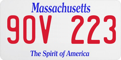 MA license plate 9OV223