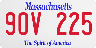 MA license plate 9OV225