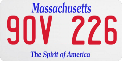MA license plate 9OV226
