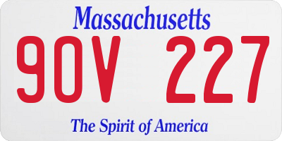 MA license plate 9OV227