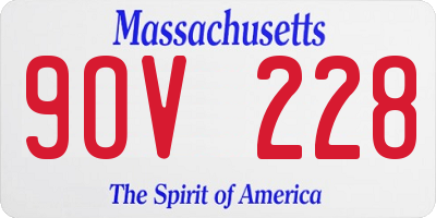 MA license plate 9OV228