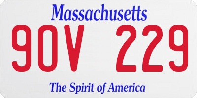 MA license plate 9OV229