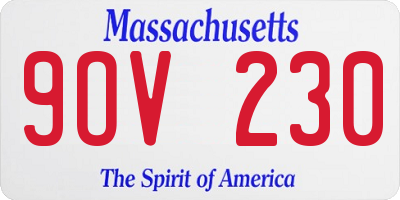 MA license plate 9OV230