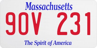 MA license plate 9OV231
