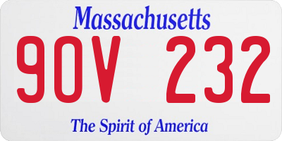 MA license plate 9OV232