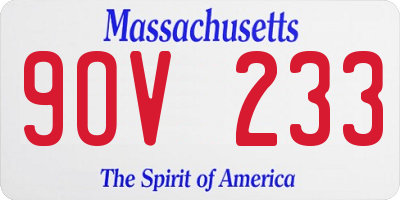 MA license plate 9OV233