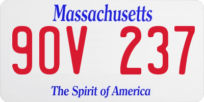 MA license plate 9OV237