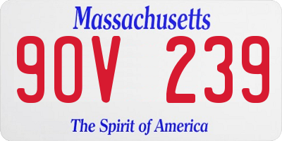 MA license plate 9OV239