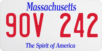 MA license plate 9OV242