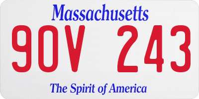 MA license plate 9OV243