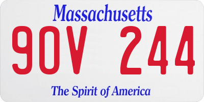 MA license plate 9OV244