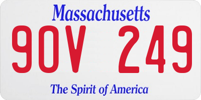 MA license plate 9OV249