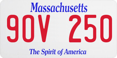 MA license plate 9OV250